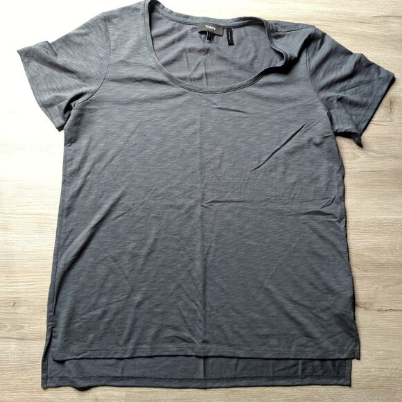 THEORY Scoop Neck Tee in Slubbed Modal Jersey. Size L - Picture 1 of 6